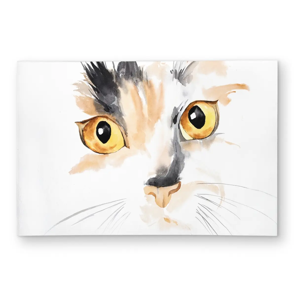 360 stand 4x6 ft. Scandinavian Watercolor Cat Face Closeup Rectangle Rug - Orange Bedroom Decor, Household Textile Carpet, Scandinavian Rug, Rugs Animal Face Area