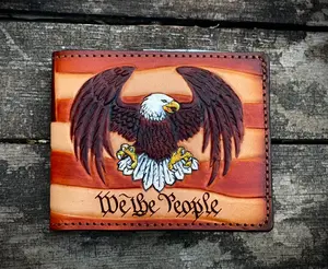 Patriot Bifold / Eagle / We the People / Don't tread on me / American Flag hand tooled / handmade premium leather wallet