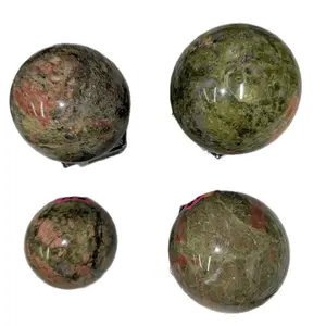Unakite Crystal Spheres Natural Crystal Healing Stones for Home Decor and Meditation
