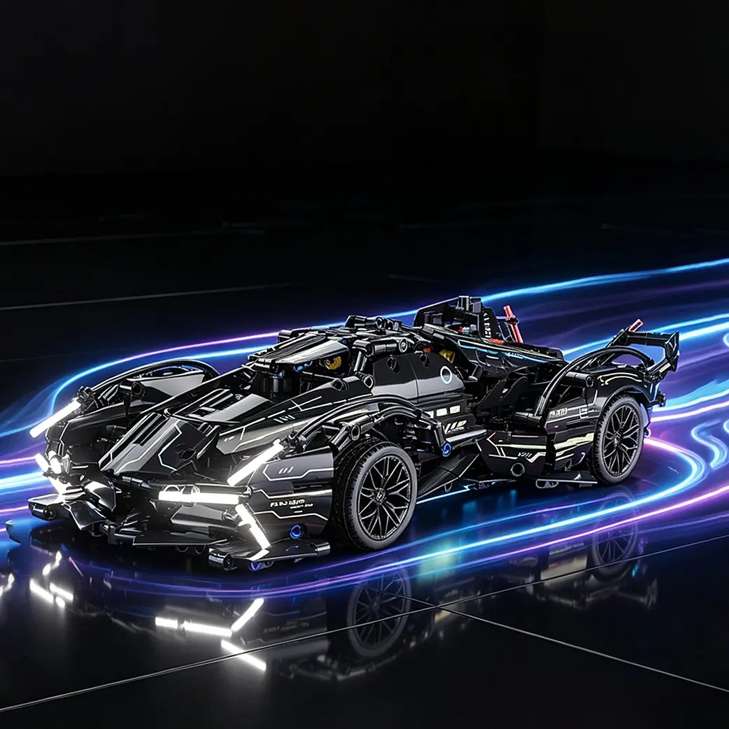 1337pcs Cyberpunk Concept Supercar Building Blocks, Collectible Race Car Model, High-Value Home Decor, Gift for Car Enthusiasts