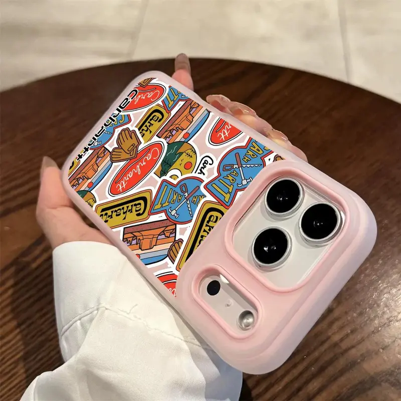 Fashion C-Carhartt Logo Phone Case For iPhone 17 16 15 14 13 12 11 Pro Max Plus Mini Luxury Jelly Material Case Fashion Durable Crystal Clear Stylish Shockproof Scratch-Resistant Perfect Fit