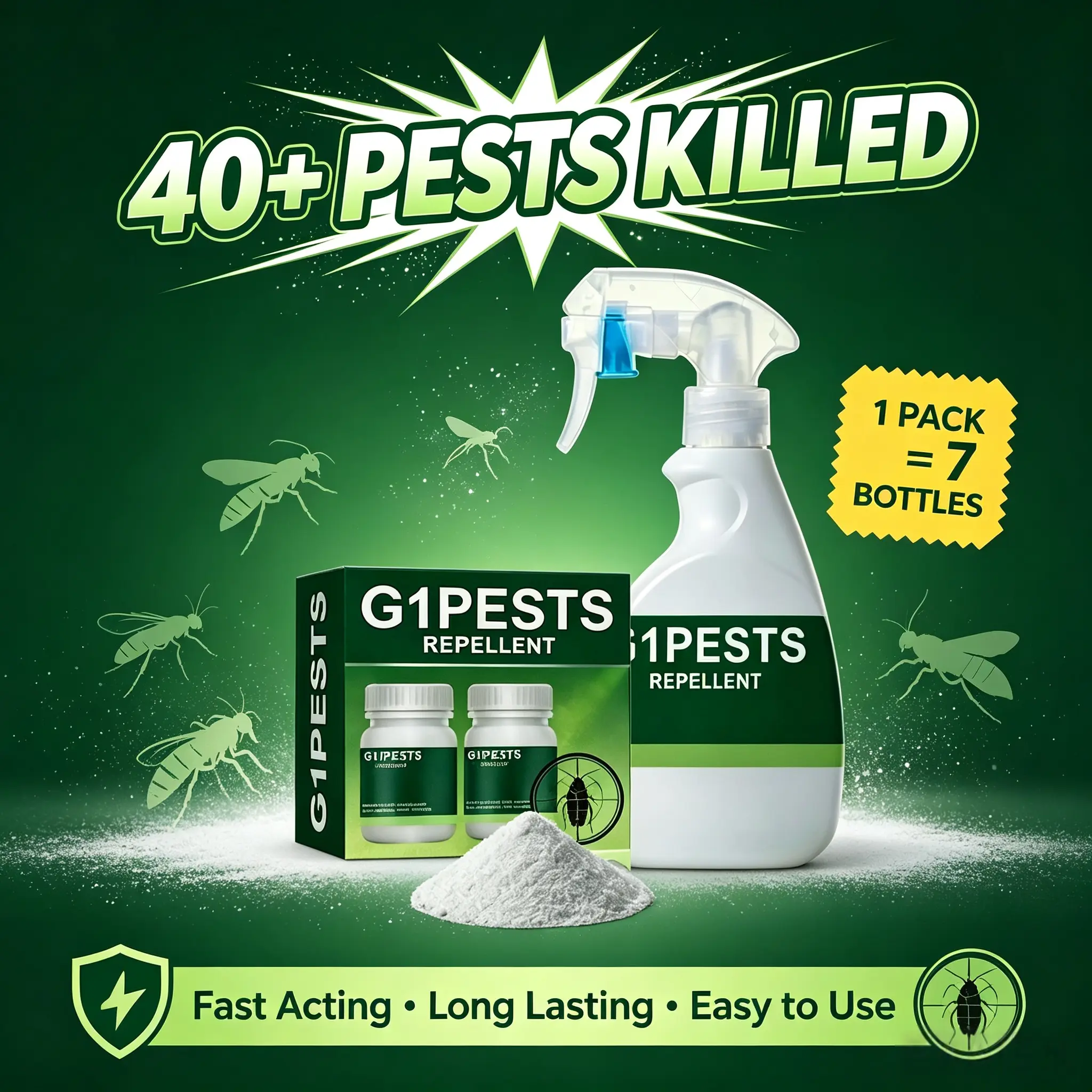 Indoor Cockroach Bait Gel & Trap, Multi-Insect Killer - Home & Outdoor Residential Pest Control, Dragonfly Bug Repellent, Bear Spray