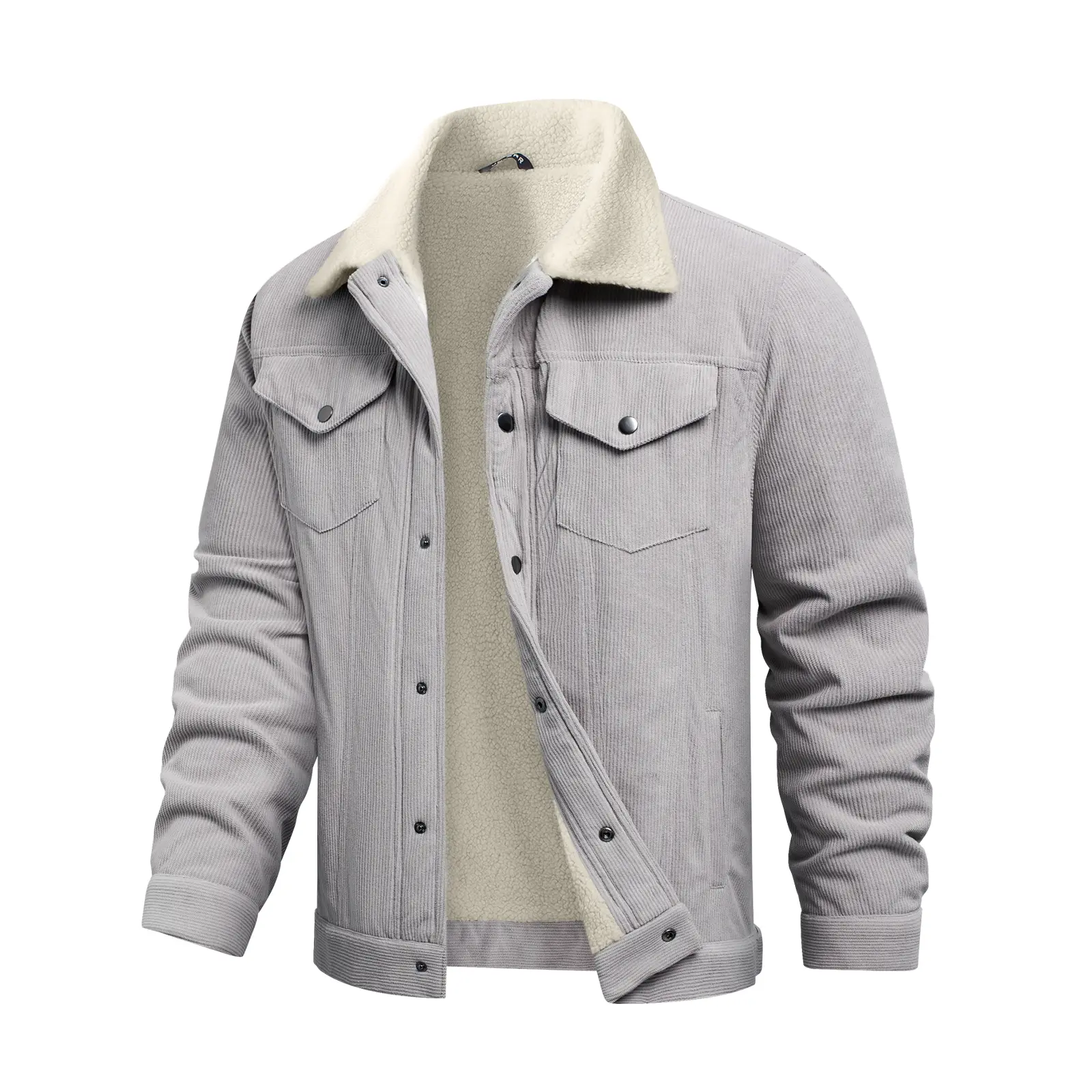 JMIERR Men’s Sherpa Lined Corduroy Trucker Jacket, Fleece Warm Lapel Button Down Winter Casual Outerwear With Pockets
