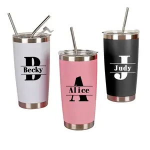 Custom 20 OZ Tumbler, Personalized Travel Mug, Stainless Steel water cups, Insulated Tumbler, Bridesmaid Tumbler