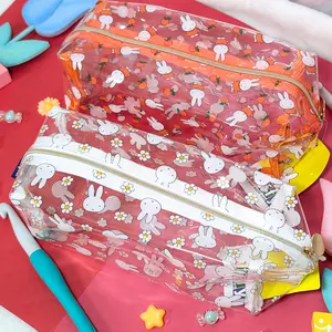Miffy Bunny Clear Multifunctional Bag | Cute Waterproof PVC Cosmetic Case | Transparent Nijntje Travel Makeup Bag | Student Cartoon Pencil Case Gift