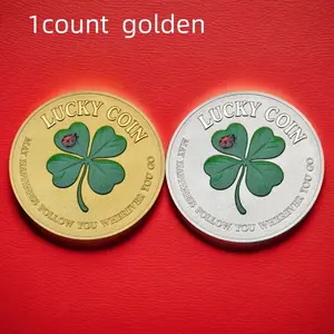 Lucky Clover Commemorative Coin, 3D Relief Design, Unique Collection Gift, Mixed Color Option, Perfect Gift for Others