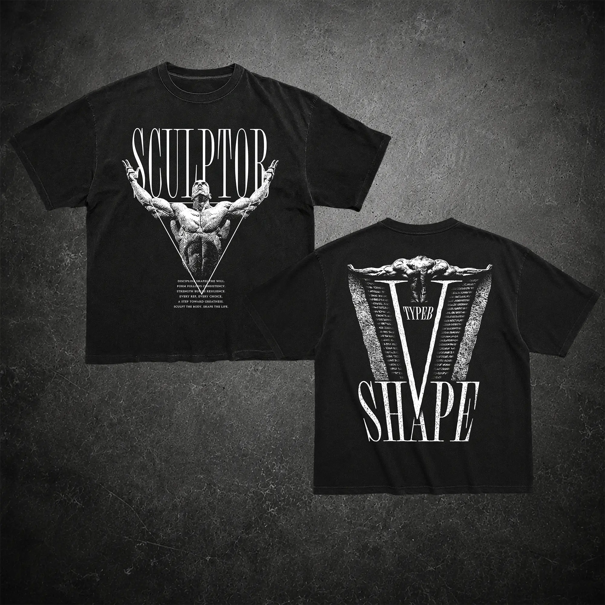Sculptor V-typer Shape Gym T-shirt, Gym Apparel, Workout Wear, Training Men's Top, Aesthetic Shirt, Discipline, Strength, Focus