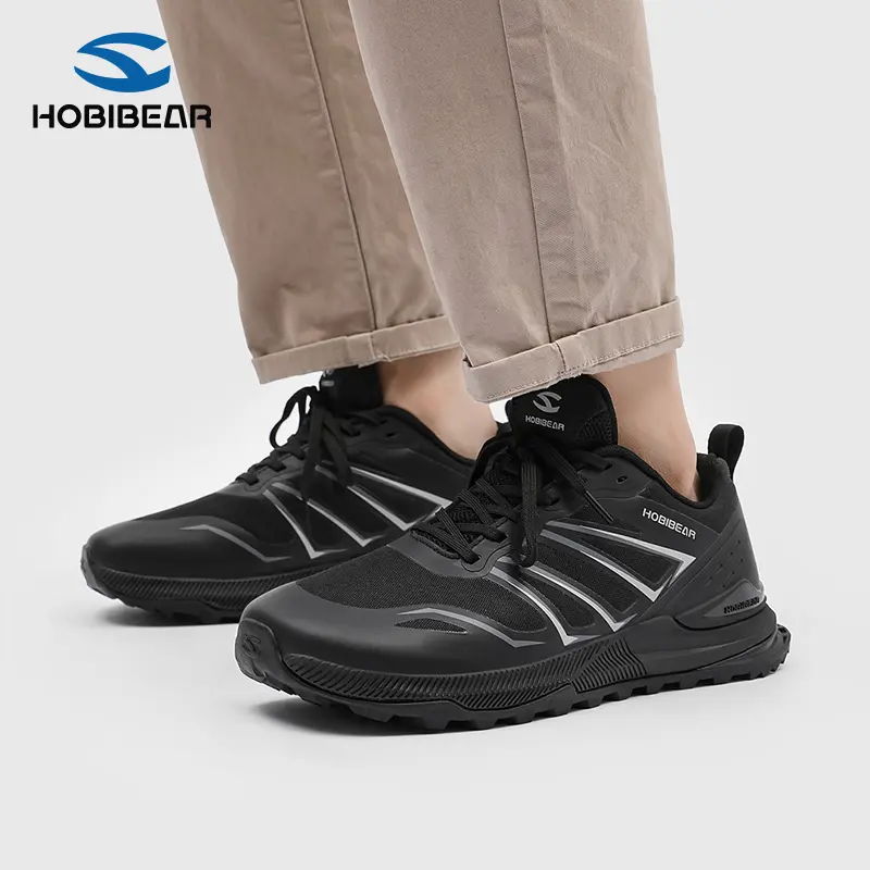 HOBIBEAR Men's Casual Sneakers, Breathable Lightweight Low Top Athletic Footwear for Outdoor Walking and Daily Wear