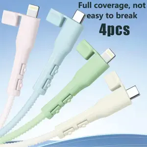 4PCS Charger Cable Protector Set | Electronic Charging Cable Protector for Phone, Cellphone, Tablet and Laptop USB-C Charging Cables