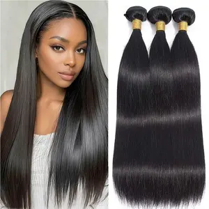 Straight Bundles Human Hair 100% Unprocessed Brazilian Virgin Hair 1/3/4 Bundles Hair Extension for Women Natural Color