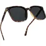 EyeconicFinds Unisex Oversized Square Angular Frames 001 Black Frame & Grey Lens Sun Shades - Polarized Lenses, 100% UV Protection, UV400 Glare Cut, Trendy Vintage Casual Street Style Eyewear for Walking, Traveling