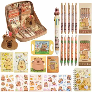 Capybara Pencil Case with 12 Compartments, Cute Capybara School Supplies, 12 Kinds Kawaii Capybara Stationery Set, Cartoon Pencil Pouch -to-School Gifts for Students, Girls,Boys