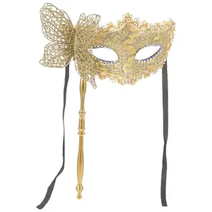 Handheld Masquerade Mask With Stick Masks Eyewear Costume Accessories For Venetian Mask Mardi Gras Accessories Halloween Party