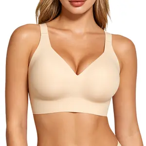 VRCOMFY Women's Jelly Bra  Full Coverage Wireless  Bra,  Lift and Push-up Bra Everyday T-Shirt Bra for Larger Busts