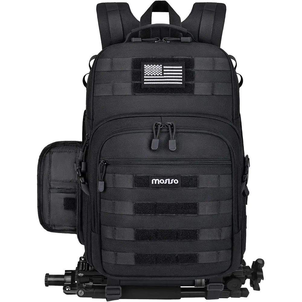MOSISO Camera Backpack, DSLR/SLR/Mirrorless Tactical Camera Bag Case with Laptop Compartment Compatible with Canon/Nikon/Sony, Black, Accessories