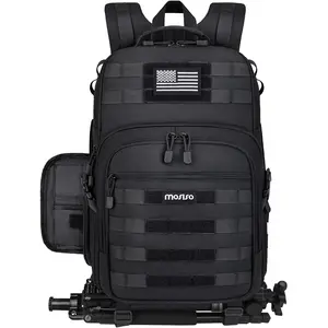 MOSISO Camera Backpack, DSLR/SLR/Mirrorless Tactical Camera Bag Case with Laptop Compartment Compatible with Canon/Nikon/Sony, Black