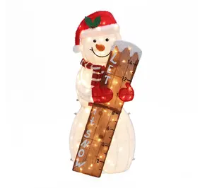 LuxenHome 3.5Ft Lighted Let-It-Snow Snowman Holiday Decoration