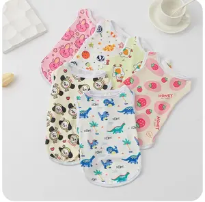 Cute Printed Dog Clothes for Shih Tzu Male and Female Cartoon Pet Vest Summer Cat Tshirt Puppy Tank Top Clothing