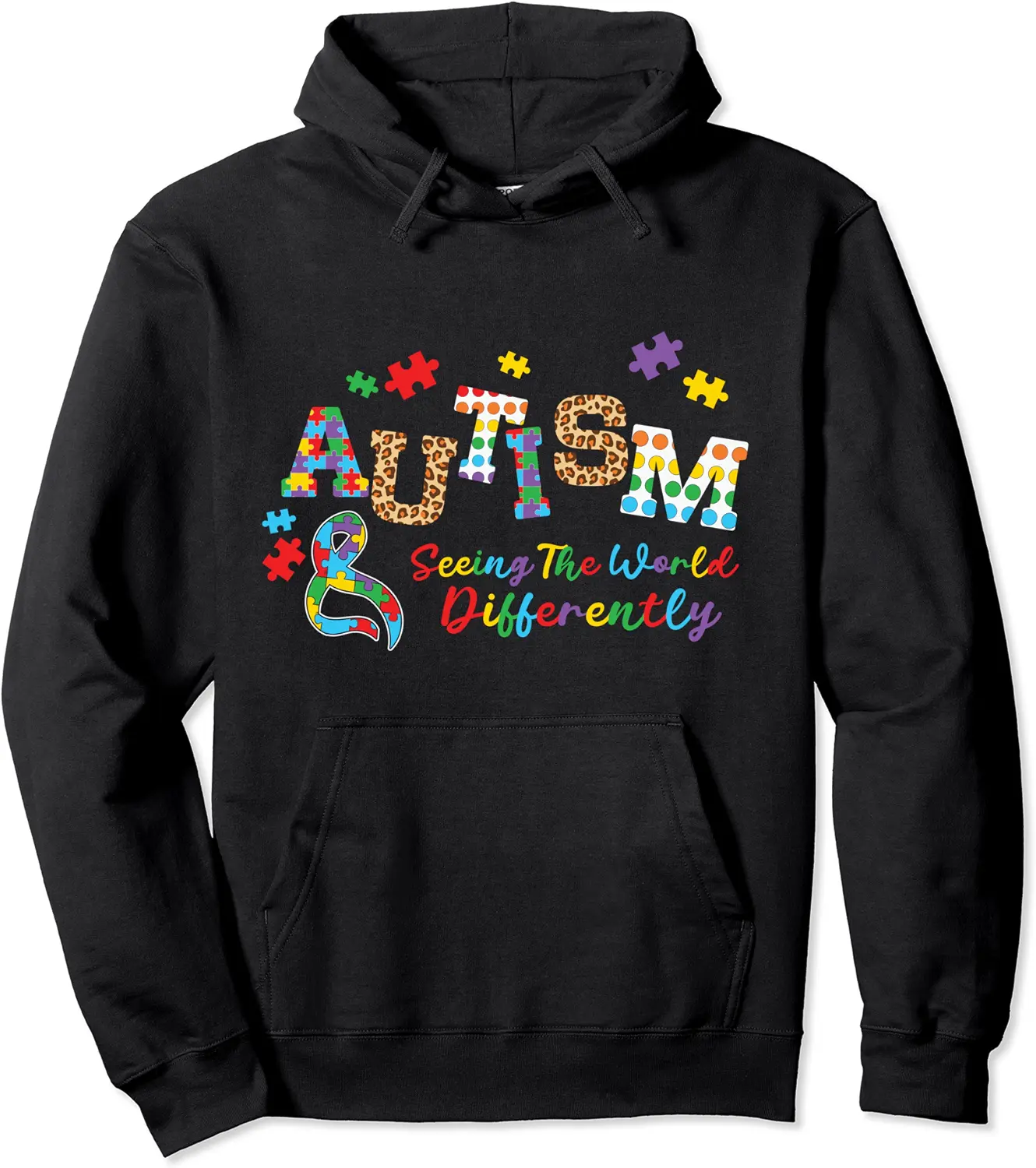 Autism Seeing the World Differently Puzzle Autism Awareness Pullover Hoodie - Keylamartine Shop 47B0BXT85HFX