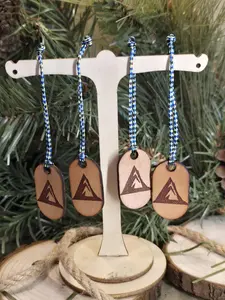 Leather Mountain Zipper Pull – Engraved Outdoor Gear Tag, Paracord Backpack Accessory