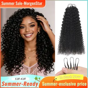 MorgenStar Jerry Curly Natural black Crochet Hair Loose Deep Human Hair Extensions Miracle Knots Pre-Separated 50g/pack– Knotless Boho Braids,Protective Hairstyles Vacation Hair#Summervibes#MorgenStarCrochetNewArrivals