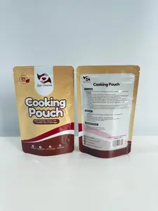 Layo Creations Moi Moi Cooking Pouch Mylar Bag BPA Free Multi-Purpose Food Storage Bag for Cooking Steaming & Food Safe Thick Leak-Proof Eco-Friendly Reusable Beige Brown Containers Kitchen