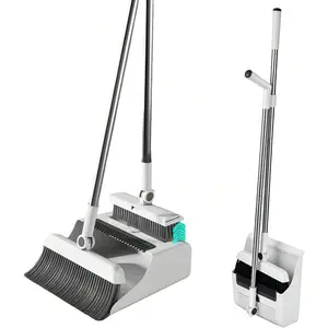 3 IN 1Broom And Dustpan Set, Broom Dust Pan, Dustpan With Long Handle, Broom With Dustpan, Broom And Dustpan Set For Home, Dustpan Comb, Broom With Dustpan Combo Set Brush House Cleaning Tools House Cleaning Gadgets 3-In-1 Broom Dual Compartment, Home Cle