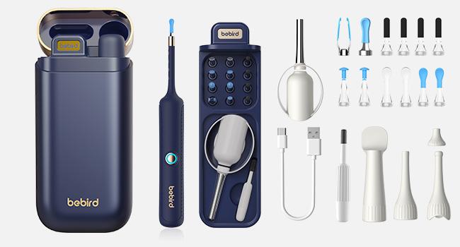 Ear Wax Removal Tool Camera, Flexible Wireless Ear Cleaner with Camera Otoscope Light, HD Painless Visual Ear Picker Tweezers Earwax Remover, Portable Safe Ear Cleaning Kit for Adults & Kids