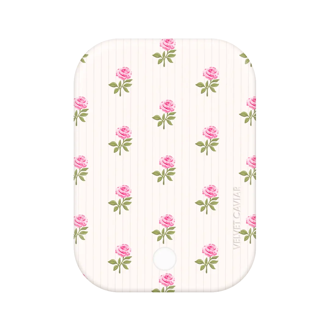 Velvet Caviar Pink Peony Floral MagSafe Portable Charger - Fast Charging, Strong Magnetic Grip, Aesthetic Tech Accessory for Mobile Smartphone iPhone Wireless Chargers
