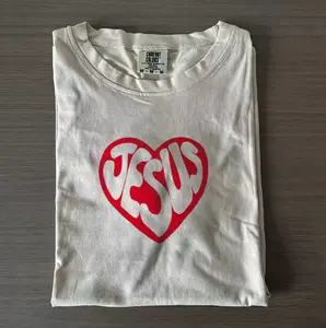 Y2K Jesus Heart Retro Tee, Vintage Graphic T-shirt, Christian Clothing Womenswear Top Cotton Casual Unisex, Gift For Men Women