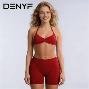 BreezeactiveTerraventureshop Women's 2-Piece Workout Sets  High Waisted Shorts & Sports Bras, Comfortable Gym Wear