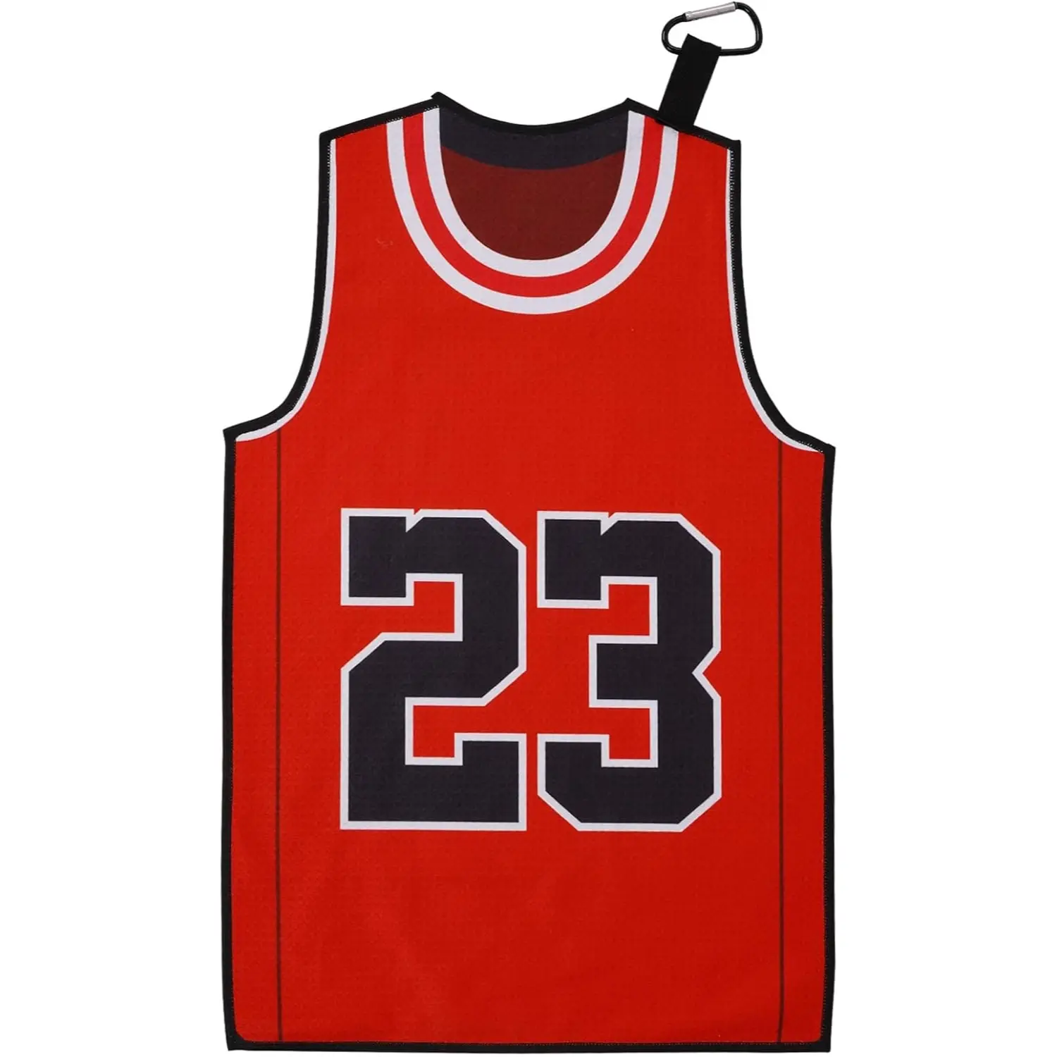BIG TEETH Golf Towels for Golf Bags, Magnetic Golf Towel with Clip, Funny Golf Towel Basketball Jerseys Shapes, Sports Style Red NO.23