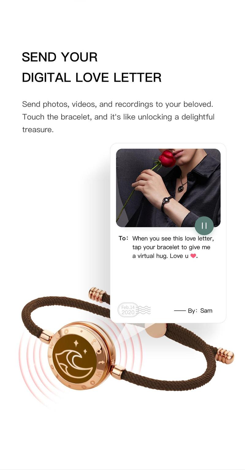 【Creative Gifts】totwoo Mountain&Sea  Long Distance Touch Bracelets  Functional Love Connect Gift For Boyfriend or Girlfriend or your Family