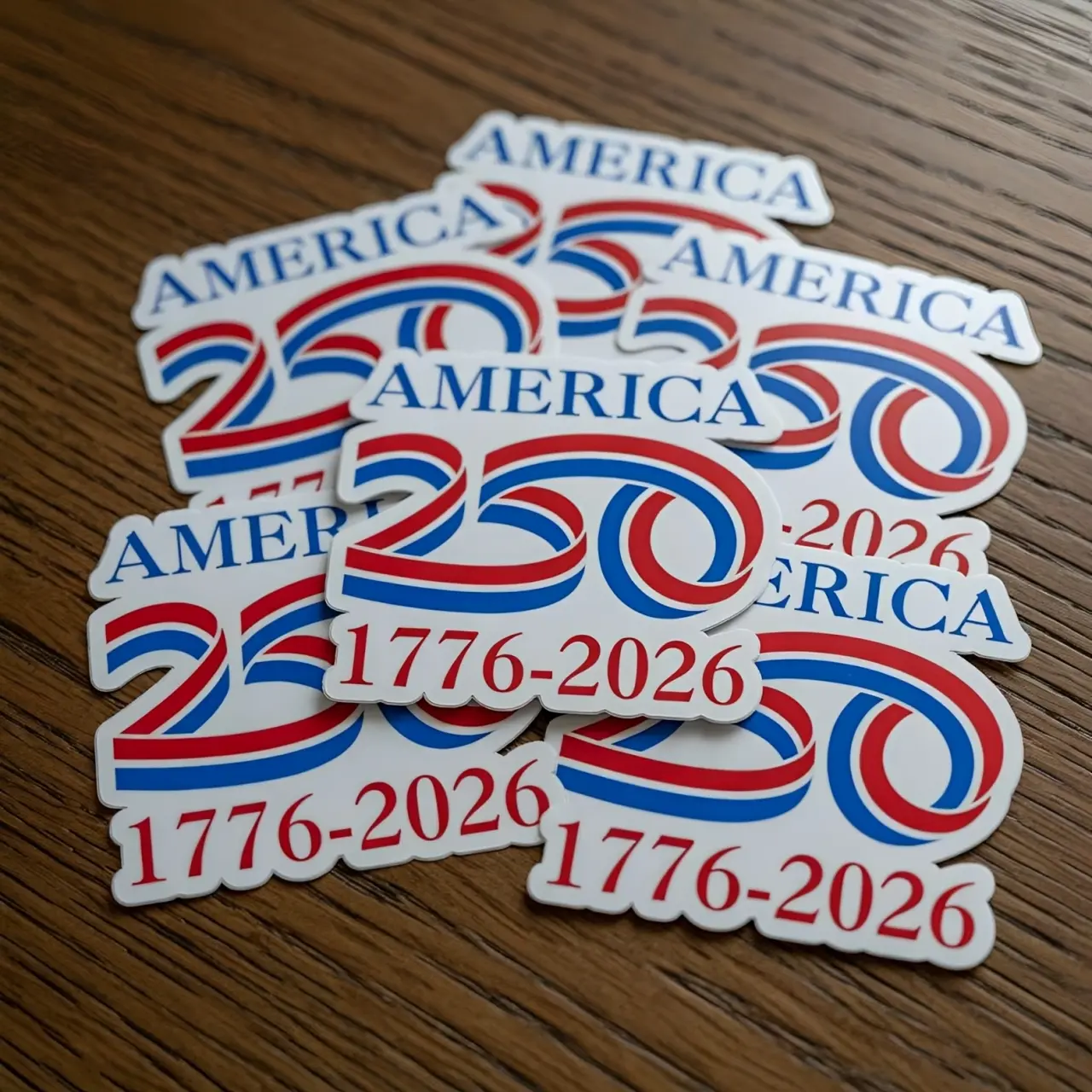 America 250 Sticker 1776-2026, Patriotic USA Vinyl Decal, Semiquincentennial Independence Day Sticker, Red White Blue Waterproof Laptop Car Sticker