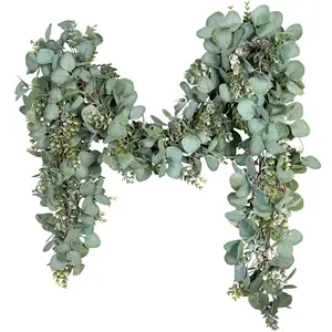 Eucalyptus Garland 6.56 Feet Artificial Vine Decor, Silver Dollar Leaf, Baby Shower Wedding Party Table Runner Home Decoration