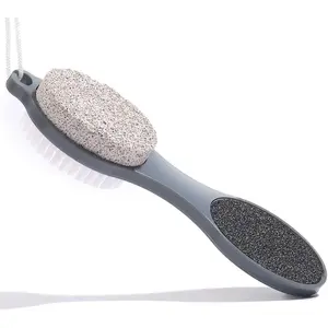 Wet & Dry 4-in-1 Foot Scrubber - Reusable Pedicure Kit with Pumice Stone, Foot Buffer & Sandpaper - Ultimate Exfoliation Tool for Soft, Smooth & Healthy Feet - Essential Home Foot Care Set (Grey)