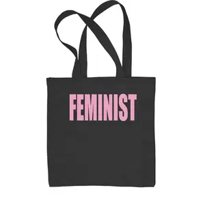 Feminist (Pink Print) Shopping Tote Bag