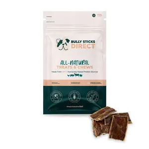 Bully Sticks Direct MOO Taffy Chips Gullet Chips for Dogs - All-Natural Beef Gullet Chews for Small & Medium Dogs - Hip & Joint Care - 1-4" Size