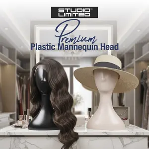 9 PACKS!! Studio Limited Plastic Mannequin Head_Black/Nude