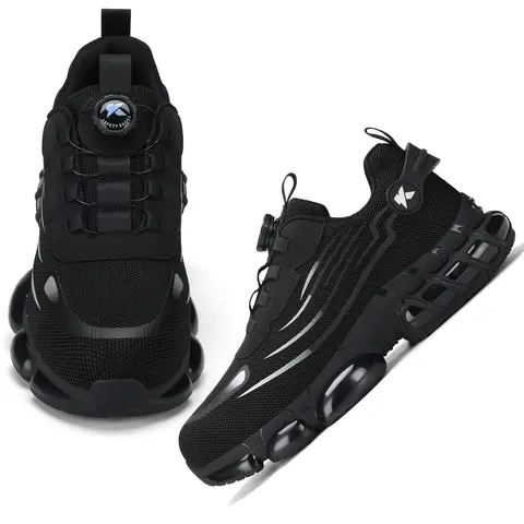 Men's Steel-Toe Shield Mesh Safety Sneakers - Lightweight, Sturdy Closed Walking Shoes for Construction Workers, Warehouse Use, Cool All-Day Protective Camo Footwear