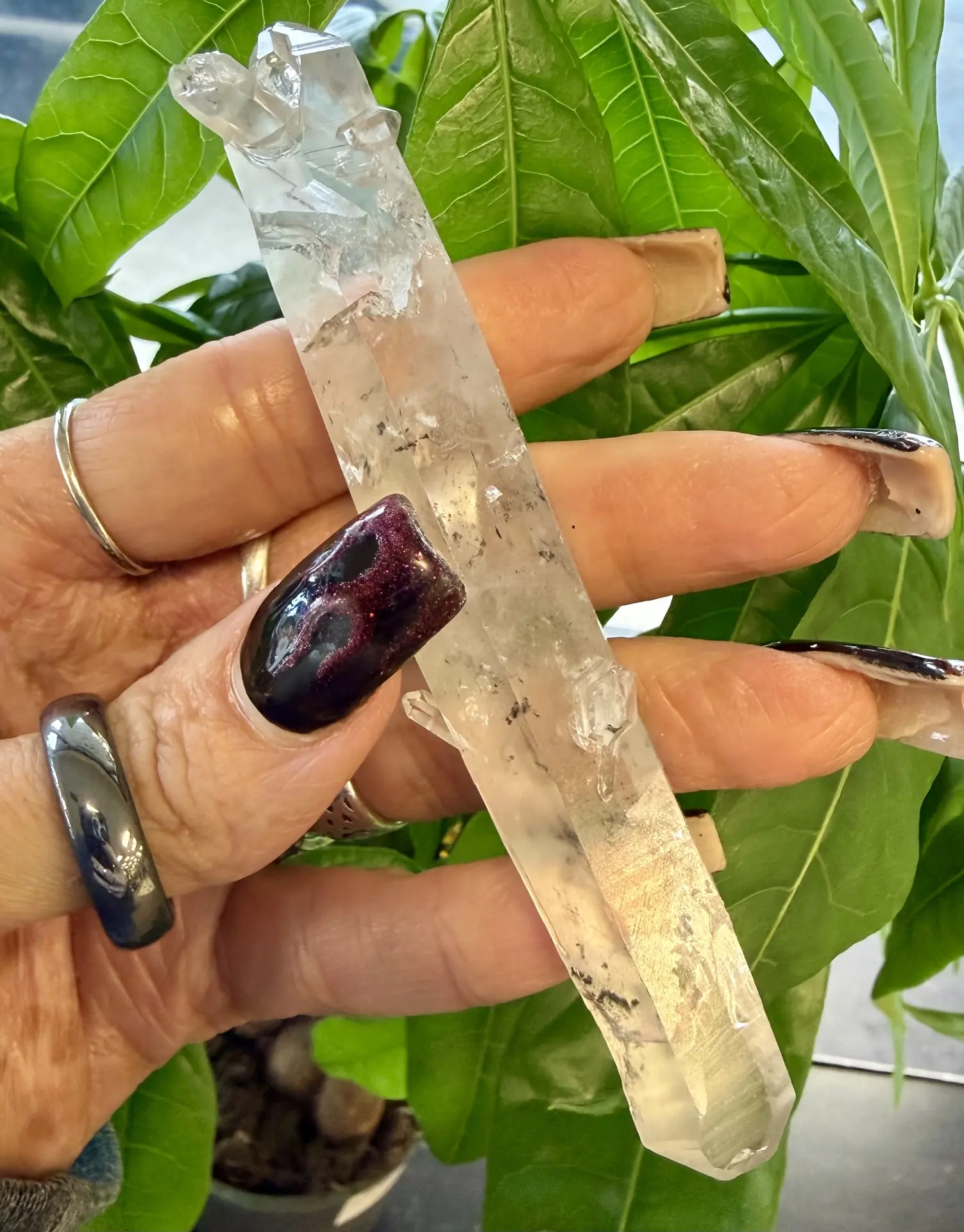 Celestial Natural Semi-Finished Golden Quartz Specimen - Rutilated Golden Threads, Double Termination, Barnacle Formation, Healing Metaphysical Properties, Enhances Energy Flow & Balance for Spiritual Seekers