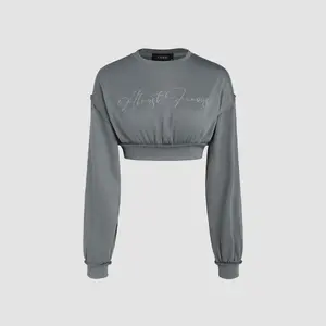 Cider [size 2-10] Rhinestone Graphic Crop Sweatshirt