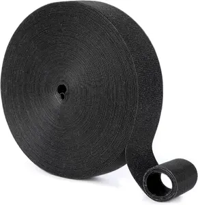 1/2In x 100Ft Reusable Hook and Loop Cable Tie Roll - Nylon Double-Sided Adjustable Multi-Purpose Wrap Fasteners, Tie Down Straps for Home & Office Use, Data Center
