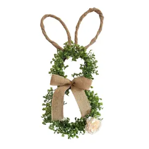 Nordic Floral Bunny Easter Egg Decorative Flower Wreath, Spring Home Decor, Home Decoration, Perfect Gift for Easter Celebrations, Cute Rabbit Design, Spring Theme
