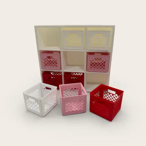 Mini Crate Cubby Shelf Organizer - 3D Printed, Lightweight, 9 Mini Crates, Perfect for Small Spaces, Desks, Craft Rooms, and Displays Office Supplies Multifunctional Stationery