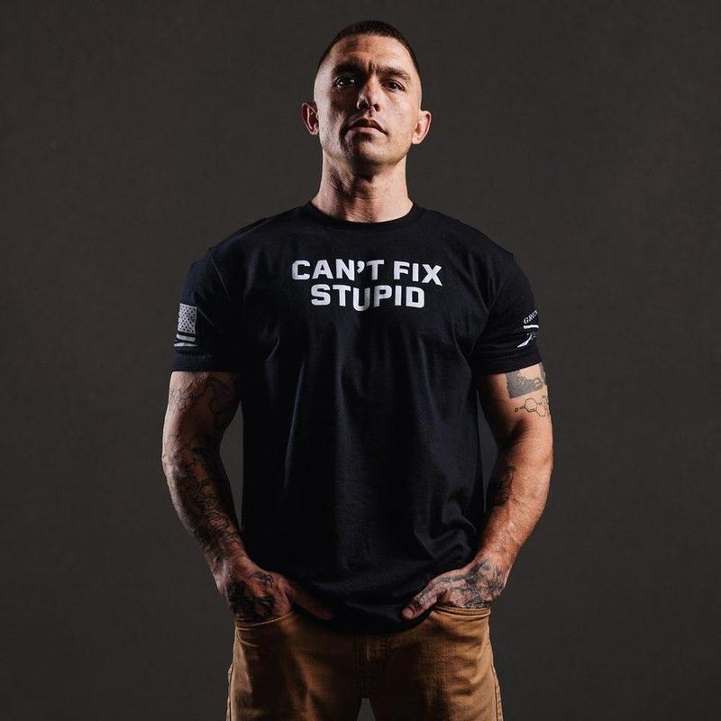 Can't Fix Stupid T-Shirt - Black
