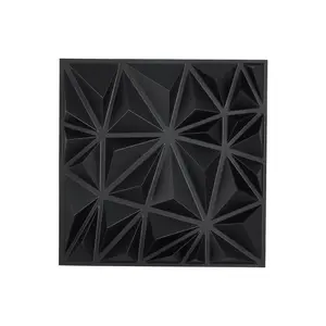3D Wall Panels 33-Pack 11.81 x 11.81'' PVC 32 Sq.Ft Coverage Diamond Matte Black