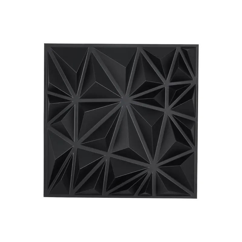 3D Wall Panels 33-Pack 11.81 x 11.81'' PVC 32 Sq.Ft Coverage Diamond Matte Black