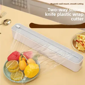 Magnetic Plastic Wrap Dispenser with Cutter Food Grade Foil for Refrigerator Countertop Fits Large Commercial Rolls Kitchen Utensils outdoorfun
