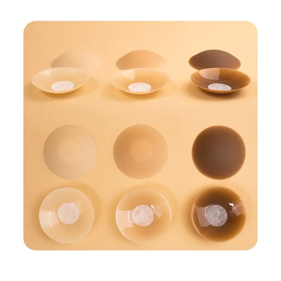 Go Braless Seamless Cake Cover Ultra Thin Invisible Bra Nipple Cover Bioadhesive Silicone Reusable Sweatproof for Summer Travel